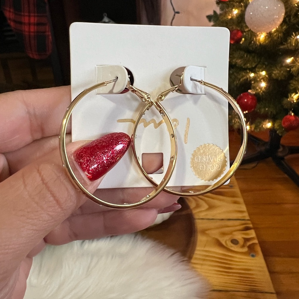 I Am Gold Plated Earrings Hoops🎀